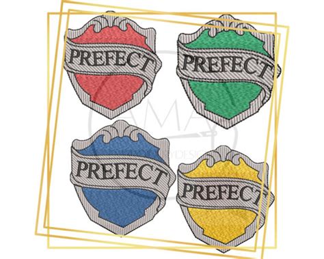 School Prefect Badges Embroidery Design Wizarding School for | Etsy