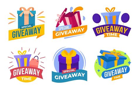 Giveaway Sticker Collection 2485840 Vector Art at Vecteezy