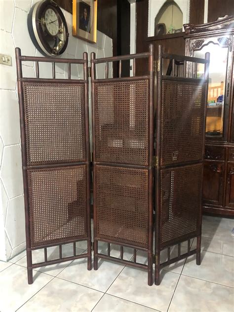 Rattan 3 Panels Divider, Furniture & Home Living, Furniture, Shelves, Cabinets & Racks on Carousell