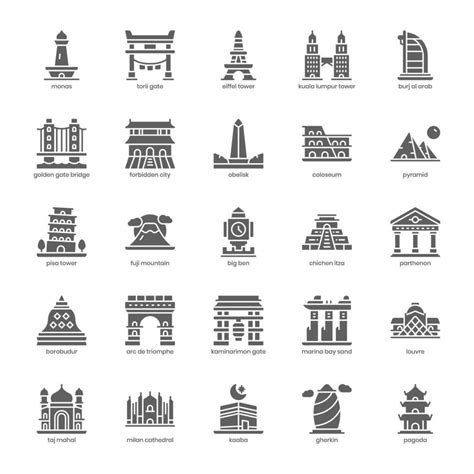 Landmark icon pack for your website design, logo, app, UI. Landmark ...