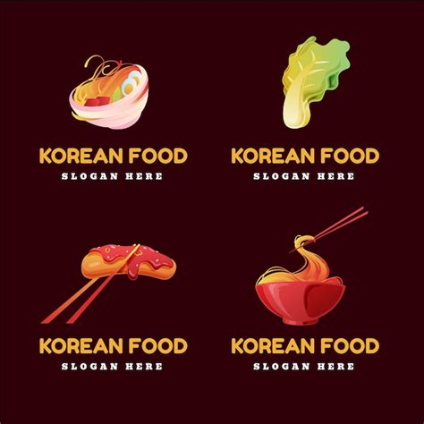 Free Vector | Gradient korean food logo design