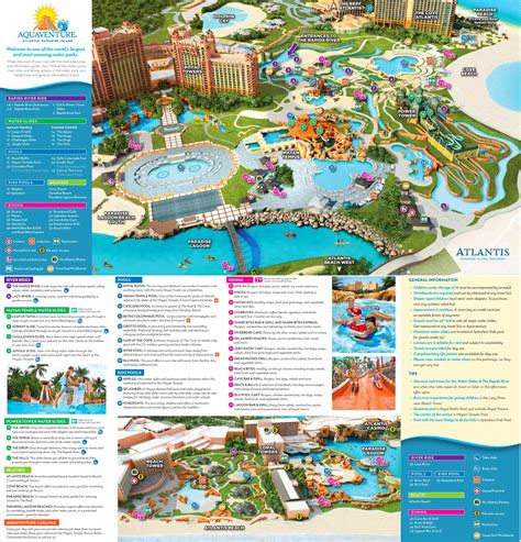 Atlantis Paradise Island tourist attractions map - Ontheworldmap.com