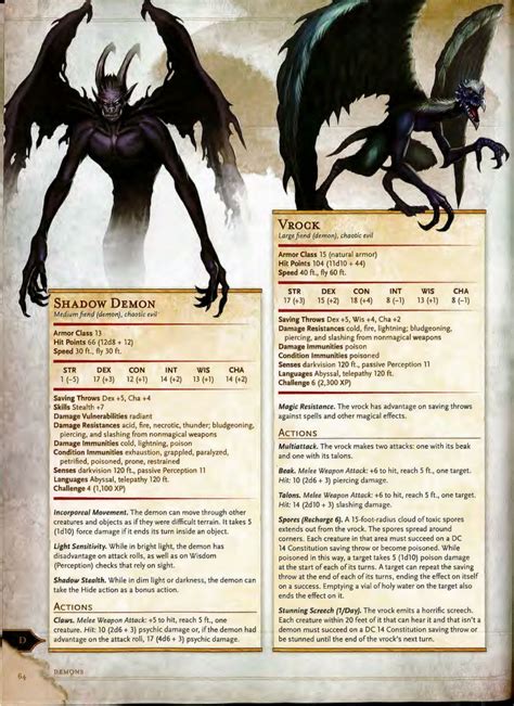 DnD. 5e Monster Manual | Shadow creatures, Dnd dragons, Dungeons and dragons characters