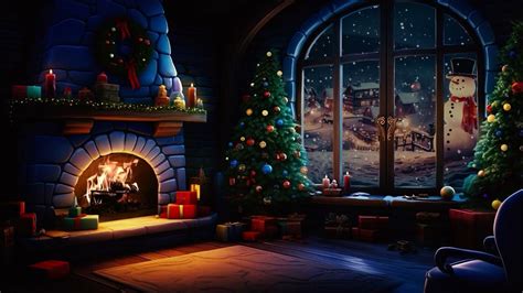 Majestic Christmas Fireplace on a Snowy Night 🎅 - YouTube