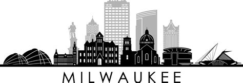 MILWAUKEE Wisconsin USA SKYLINE City Outline Silhouette Vector - Etsy