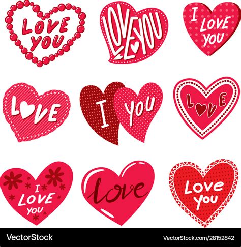 Cute heart doodle clip art Royalty Free Vector Image