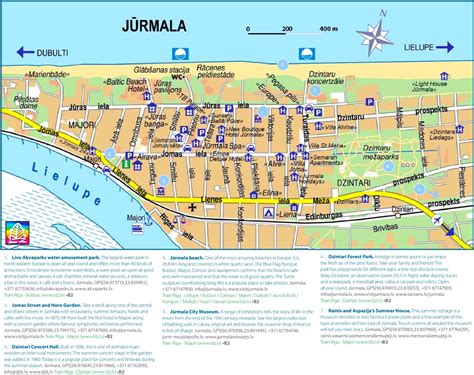 Jūrmala hotels and sightseeings map - Ontheworldmap.com