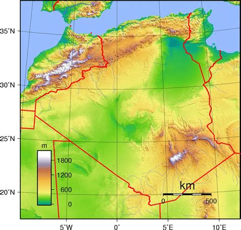 Algeria Topography • Mapsof.net