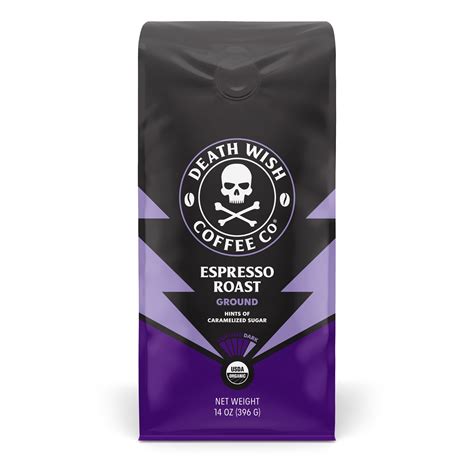 Death Wish Coffee, Organic and Fair Trade Espresso Roast Ground Coffee, 14 oz - Walmart.com