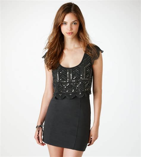 Beaded Bodycon Little Black Dress #AE #AEO #AmericanEagle #Dresses # ...