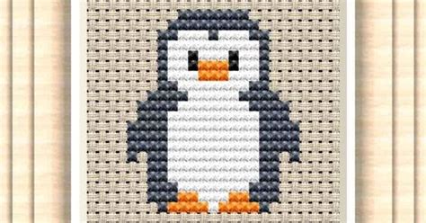 Penguin (2), Free and easy printable cross stitch pattern | Free cross stitch pattern