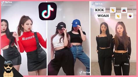 Best Korean Tik Tok Dance Song compilation l Gwonsisters 권자매 TIKTOK ...