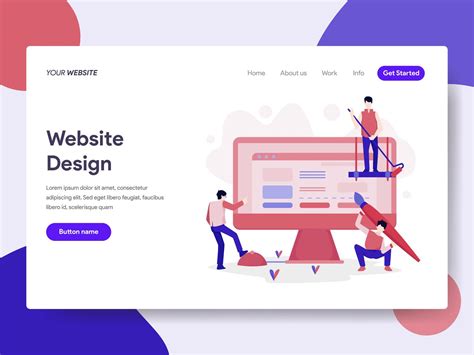 Landing page template of Website Design Illustration Concept. Isometric flat design concept of ...