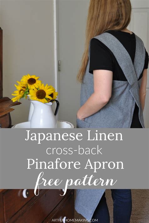 Cross Back Apron Pattern (Free) | Apron pattern free, Japanese sewing ...