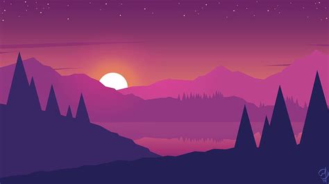 2560x1440 Minimalist Mountains Landscape Scenery 1440P Resolution, purple minimal mountain HD ...