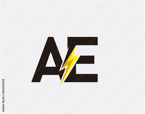 Flash A,E and AE Letter Logo Icon, Electrical Bolt With Initial AT ...