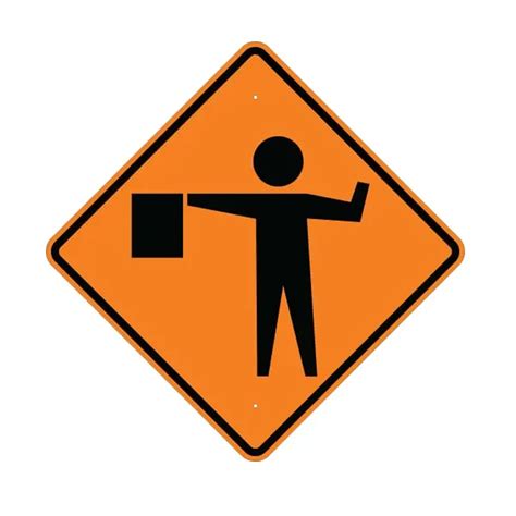 Aluminum Flagger Construction Sign (W20-7A)-trafficsafetywarehouse.com