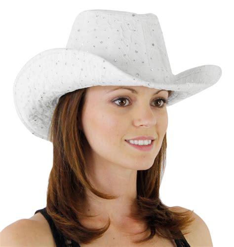 Glitter Sequin Trim Cowboy Hat for Ladies