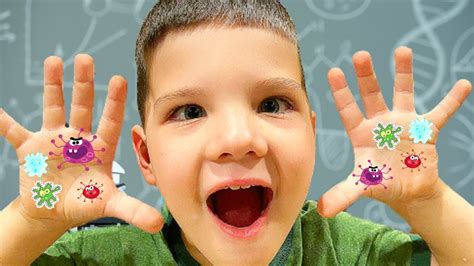 GERMS Kids Science Experiment! Caleb Learns How to Wash Your Hands For ...