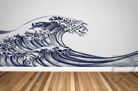 Wave Wall Mural / Wave Wall Decal / Nursery Wall Decor / Kids Wall Art / Peel and Stick Mural ...