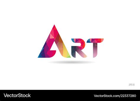 Art colored rainbow word text suitable for logo Vector Image