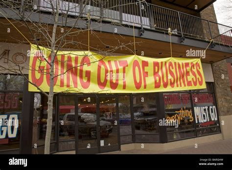 A going out of business sign on a store closing a store Stock Photo - Alamy