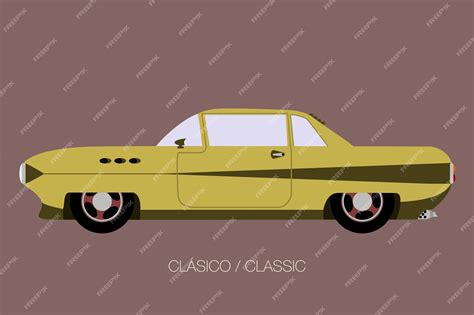 Premium Vector | Side view old american classic car, side view, flat design style