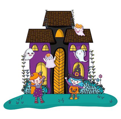 Halloween And Kids Cartoons Stock Illustration - Download Image Now - Art, Autumn, Bush - iStock