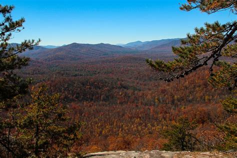 The Southerly View from Pilot Rock in Pisgah National Forest. The valley below is the Cradle of ...