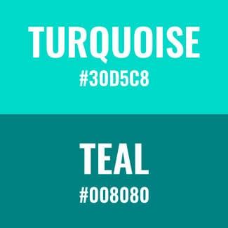 50 Shades Of Turquoise Color (Names, HEX, RGB CMYK Codes), 50% OFF