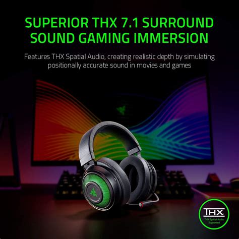 Razer Kraken Ultimate RGB USB Gaming Headset: THX 7.1 Spatial Surround ...