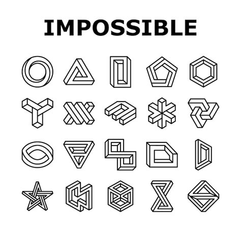 Premium Vector | Impossible geometric shape icons set vector