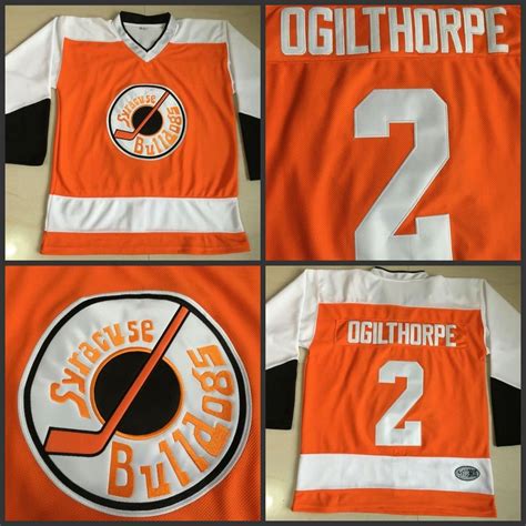 2018 #2 OGIE OGILTHORPE Syracuse BULLDOGS Hockey Jerseys SLAP SHOT OGILTHORPE Movie Jersey All ...