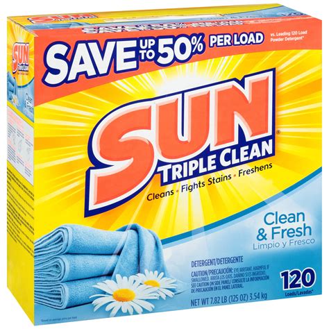 Sun Powder Laundry Detergent Clean & Fresh, 125 Ounce, 120 Loads ...