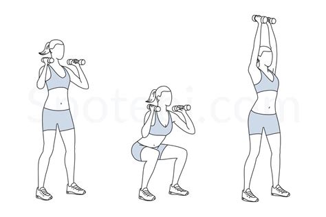 The dumbbell thrusters are a compound exercise that combines the squat ...