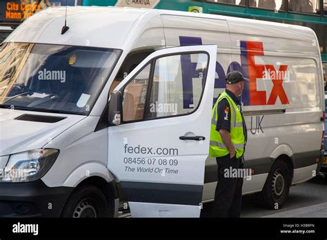 Fedex Express delivery van driver; Federal Express Distribution ...