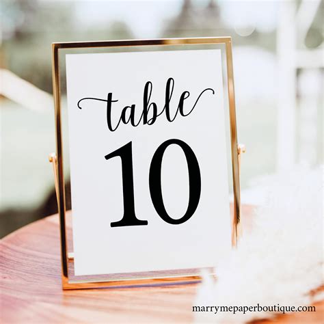 Table Number Template, Table Numbers, Printable Table Numbers, Table Numbers Wedding ...