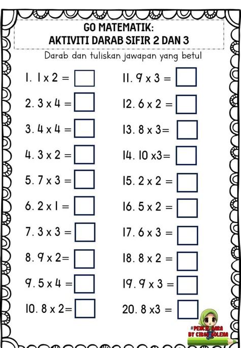 Latihan Darab Dan Bahagi Tahun 2 Matematik Tahun 2 Operasi – NBKomputer