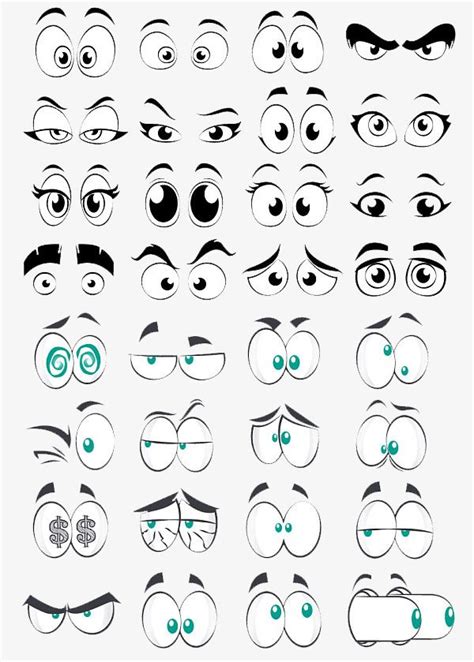 Cartoon Eye Collection Element, Big Eyes, Round Eyes, Cartoon Eyes PNG Transparent Clipart Image ...
