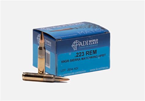 ADI WORLD CLASS 223 Rem SAME DAY SHIPPING 69 Grain Sierra MATCH King HPBT - 20 Rounds (Box) [NO ...