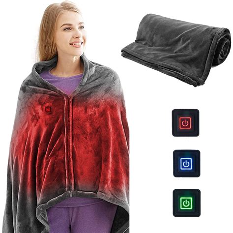 Ovzne USB Electric Blankets,Battery Operated Heated Blanket, 59 X 31 ...