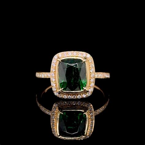 3.20 ct Tsavorite Garnet and Diamond Ring 14k Gold – Avi The Gem Guy