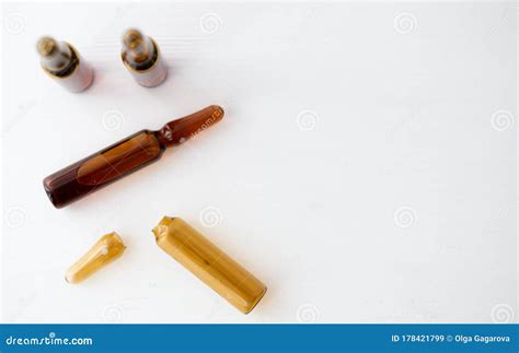 Ampoules for injection stock image. Image of table, vaccination - 178421799