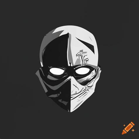 Monochrome cyberpunk ninja mask logo design on Craiyon