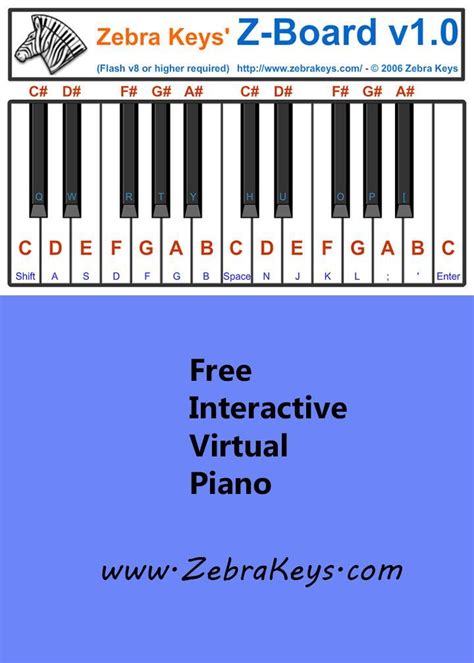 Use this online interactive Z-Board piano to learn to play easy songs ...