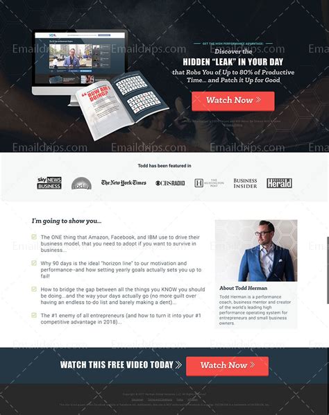 Todd Herman - 90 Day Year Product Launch Funnel – Emaildrips.com