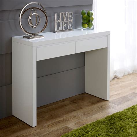 White High Gloss 2 Drawer Dressing Console Table | White gloss dressing ...