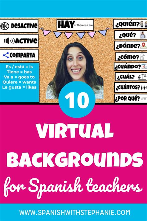 Virtual backgrounds for Spanish teachers | Distance learning, Digital learning activities ...