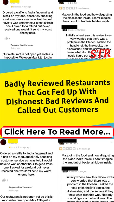 Badly reviewed restaurants that got fed up with dishonest bad reviews and called out customers ...