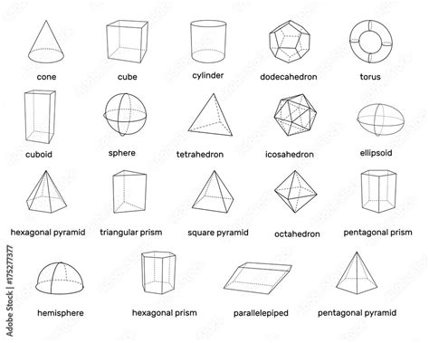 Basic 3d geometric shapes. Isolated on white background. Vector illustration. Stock-Vektorgrafik ...